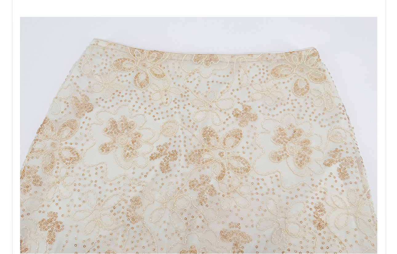Bộ đầm vest không tay cổ đứng thêu hoa kết hợp chân váy ren phong cách Tân Trung Hoa — bộ đồ, nửa váy, Trang chủ chi tiết 17