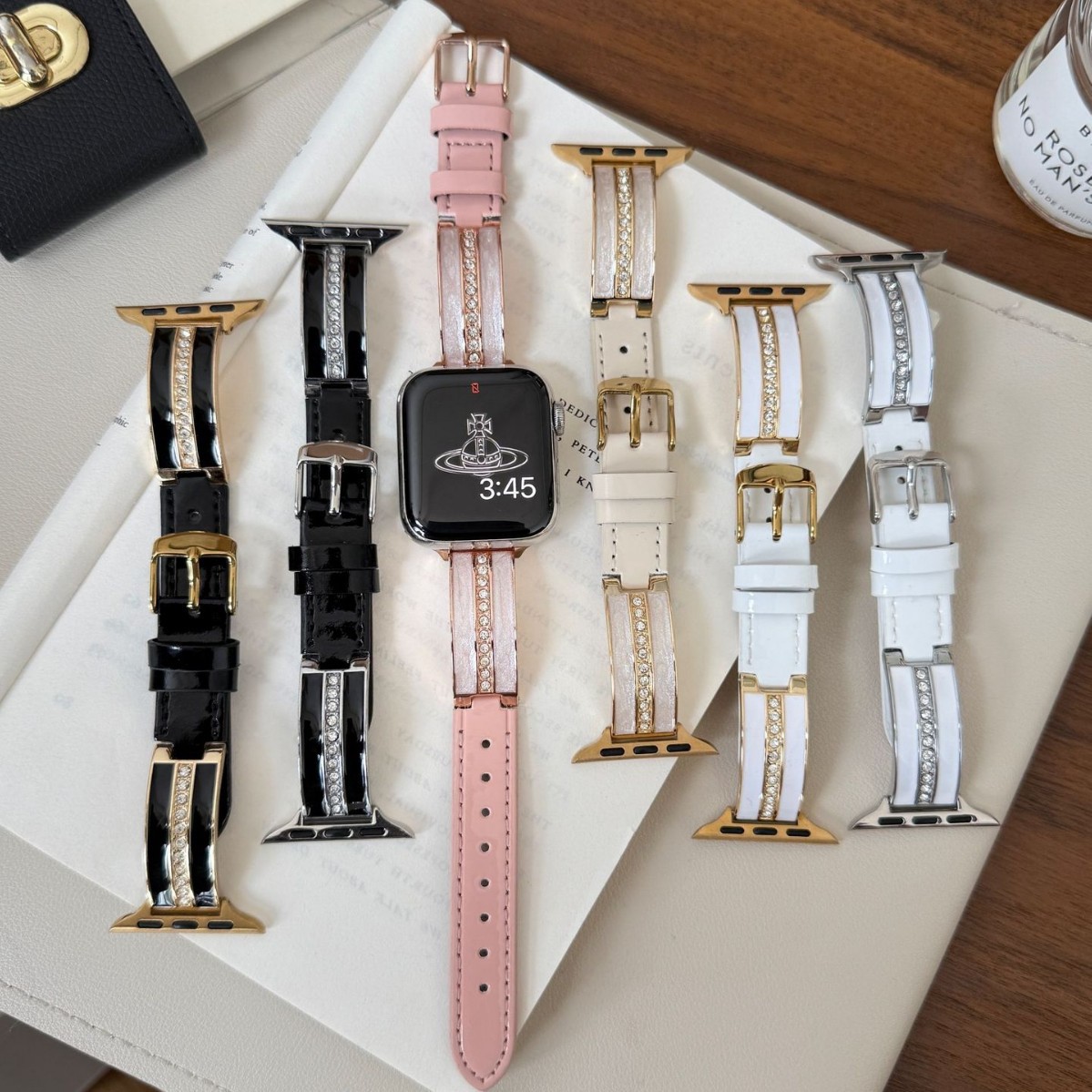 Metal Curved Sheet with Epoxy Resin and Leather Strap Suitable for Apple iWatch 11 Generation 10/987Ultrase