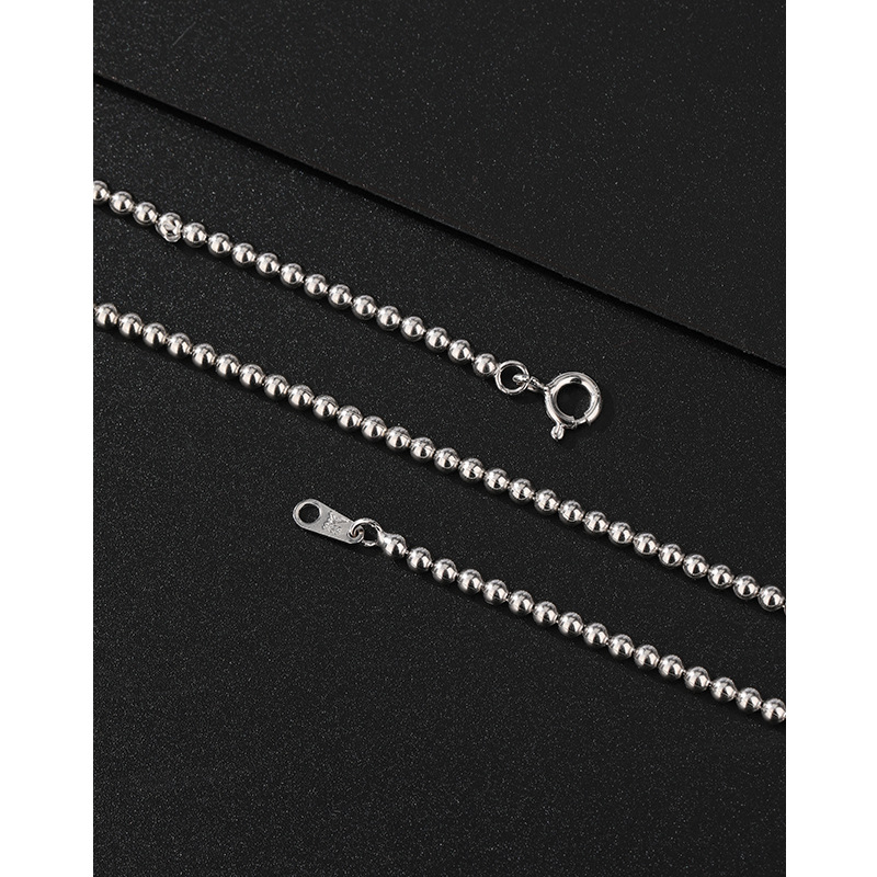 Collar de cuentas de plata esterlina 925 adultos y niños de estilo de suéter de perlas de plata de Buda cadena cadena clavícula simple y versátil