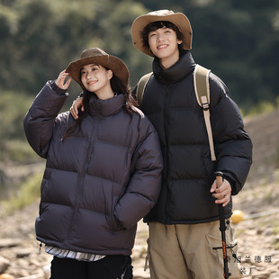 2024 New Down Jacket for Men and Women with Loose Fashion Trend Solid Color Couple Jacket Jacket Only Products Straight