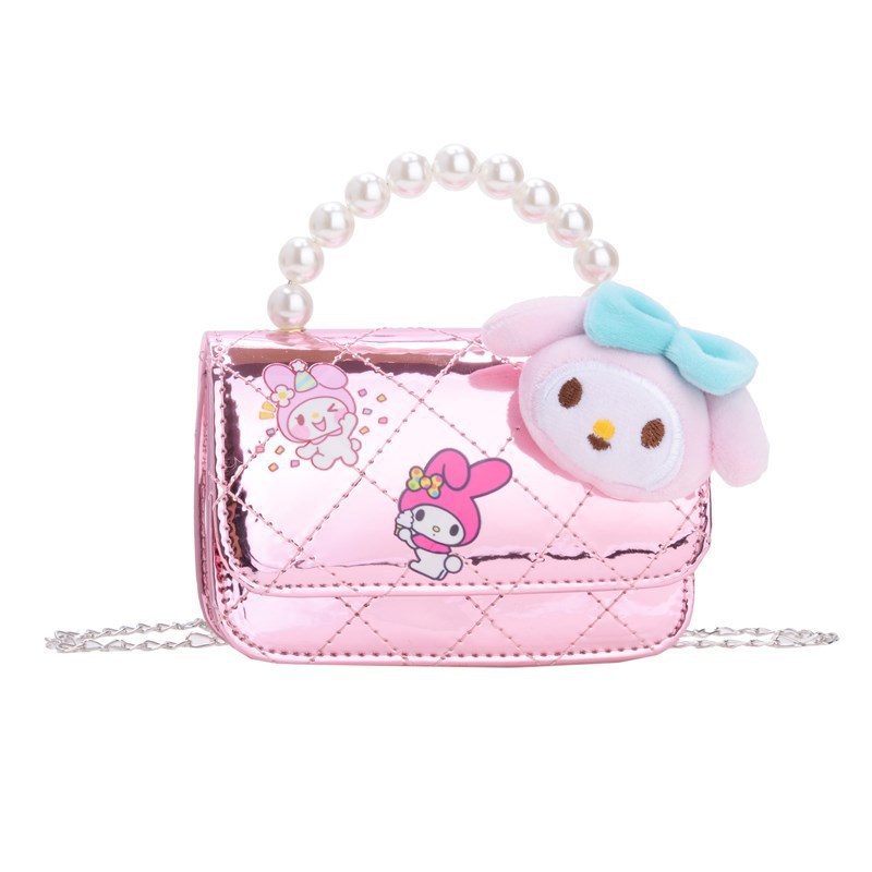 Nuevo espejo de niños de dibujos animados bolso de hombro, niñas mochila, bolso de perlas, bolso de cadena encantador para chicas en línea