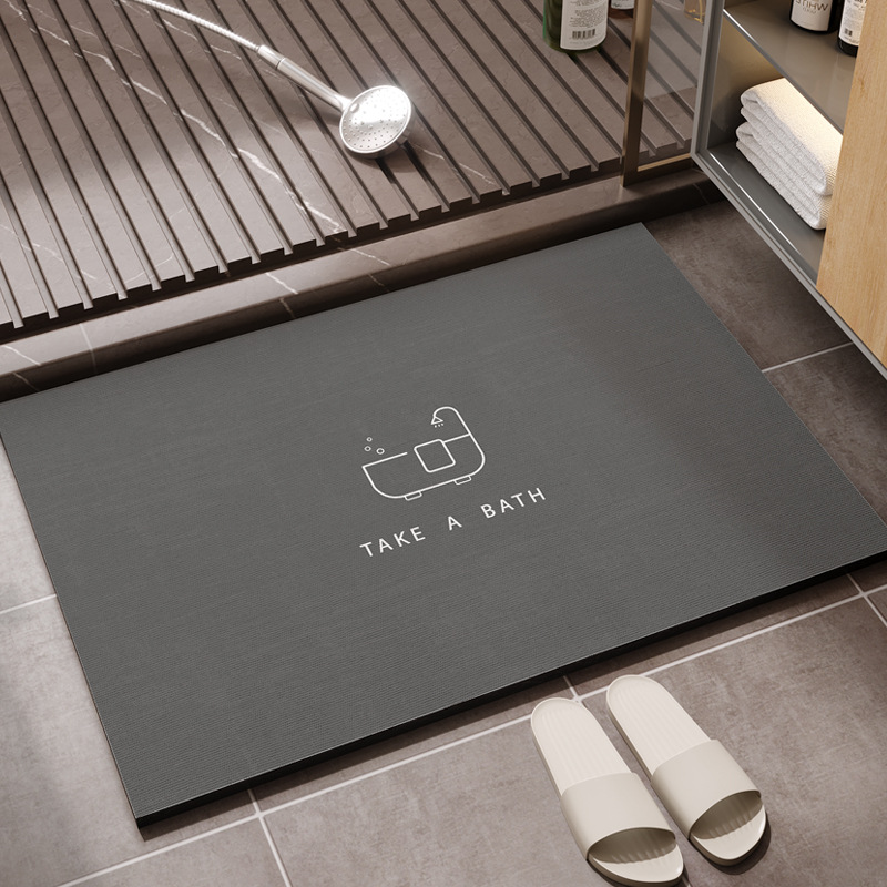 Cross-Border Amazon Bathroom Floor Mat Water-Absorbent Quick-Drying Diatom Mud Floor Mat Simple Style Bathroom Entrance Non-Slip Mat