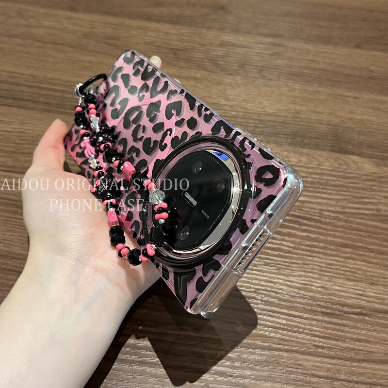 适用华为x6手机壳新款折叠屏磁吸豹纹matex5典藏版全包防摔保护壳matex3创意手链个性时尚女ins风手机套|undefined