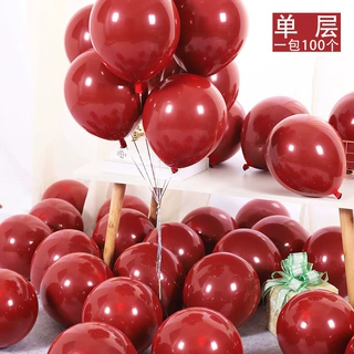 批发10寸网红石榴红气球婚庆生日派对装饰2.2g亚光单层宝石红气球