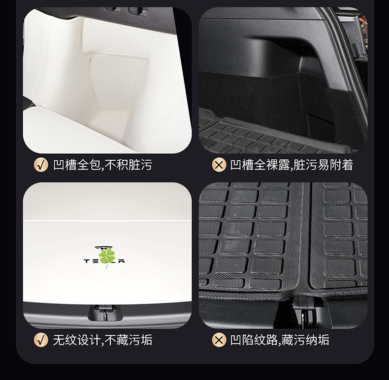 Suitable for Tesla Model Y/3 Front and Rear Trunk Mats, Leather Version, Full Coverage, Special Upgraded Version for Model Y/3, Full Surround