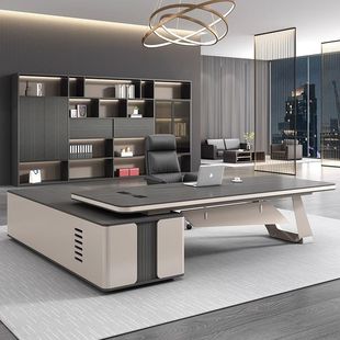 Light Luxury Boss Table Office Desk Simple Modern Chairman's Desk President's Desk Manager's Office Table and Chair Combination