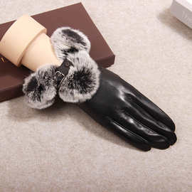 真皮手套女士冬季加绒加厚保暖绵羊皮手套骑行开车摩托车薄款厂家