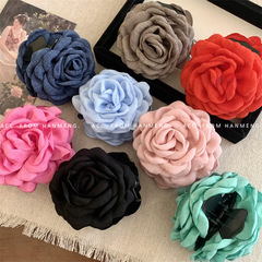 高级感の立体のバラのつかみの超仙のフランス式の布の芸のシミュレーションの花の毛は大きいサイズのサメの挟みの髪飾りをつかみます。
