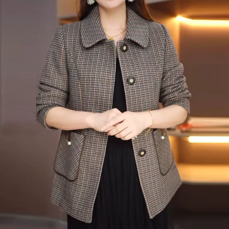 Куртка для мамы на отдых, модный кардиган, осень, стиль Chanel, западный стиль