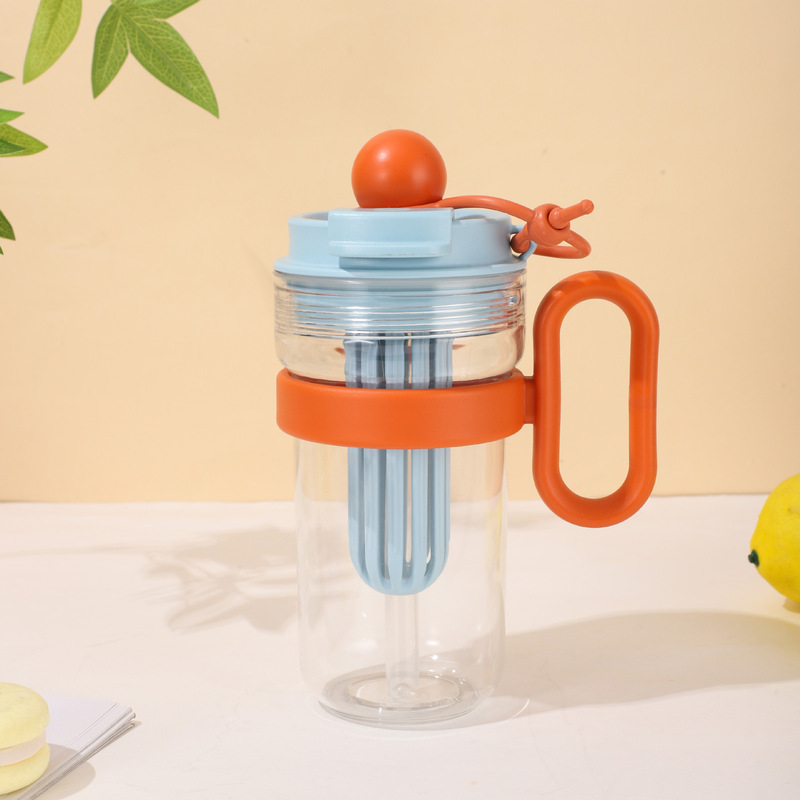2025 新しい女性の夏のトリタンプラスチックストローカップポータブル大容量茶水分離ティーカップ|undefined