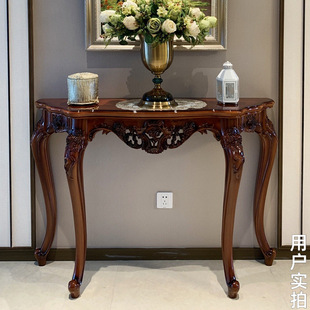 American-Style Foyer Cabinet Table Against the Wall, European-Style Light Luxury Foyer, Luxurious Semicircular Storage Rack, New Chinese-Style Sideboard for &Y