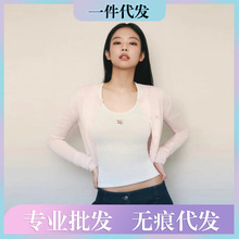 现货高版本24夏季新款金智妮jennie同款刺绣简约百搭小狐狸背心女