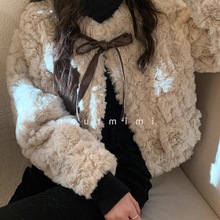 2025韩版百搭小个子羊羔毛外套女秋冬毛绒绒加厚短款兔毛皮草大衣