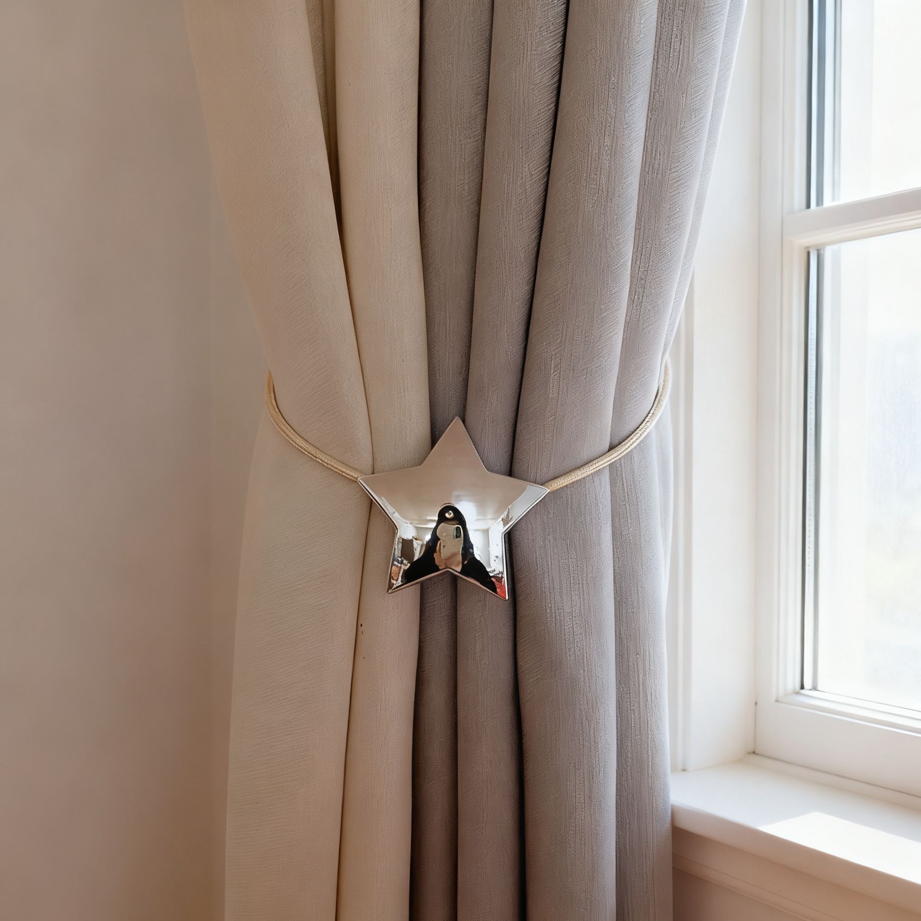 Par de braçadeiras magnéticas para cortinas com estrela_voghion.com