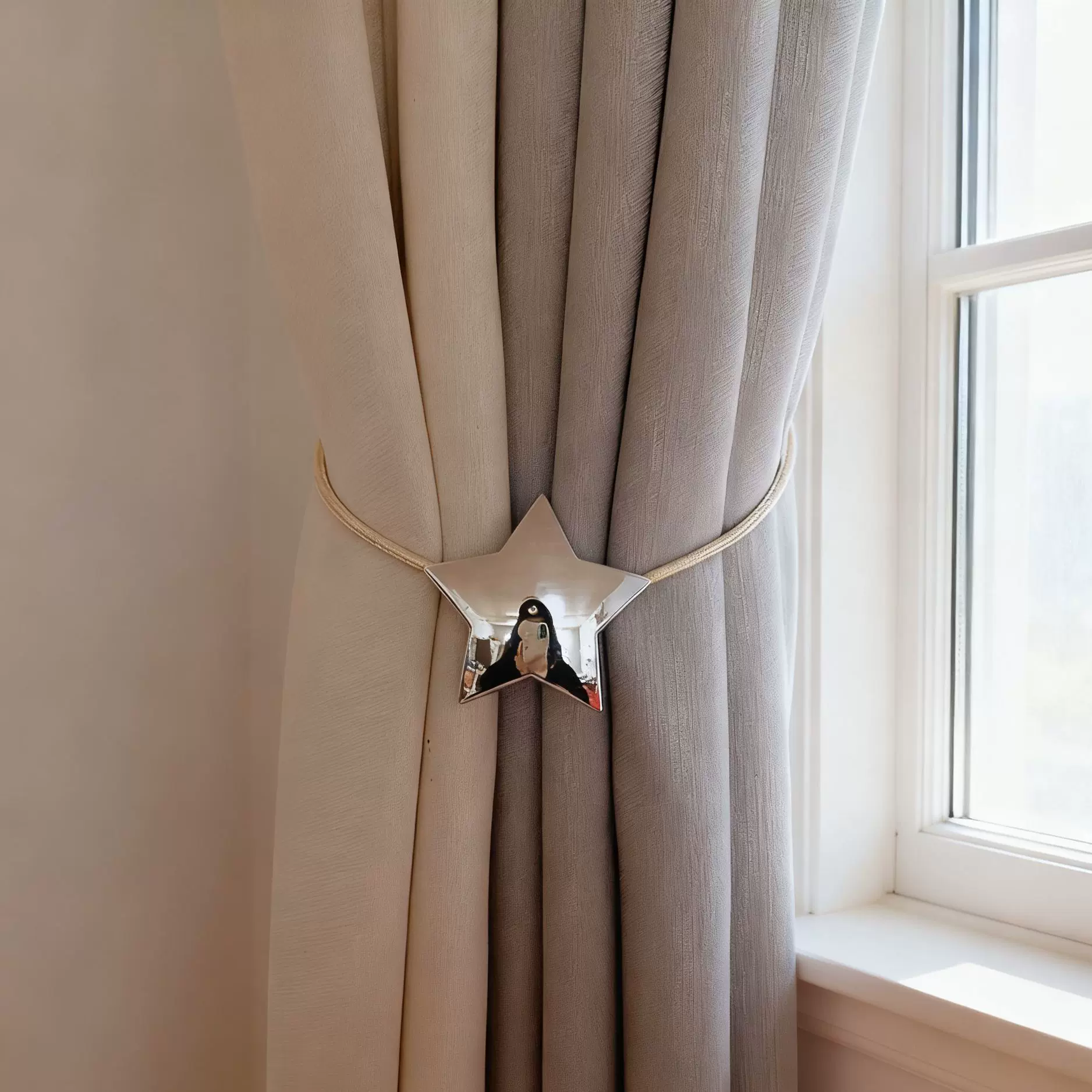 星星窗帘扣环绑带一对装磁吸绑绳窗帘夹子挂钩固定器窗帘绑饰配件