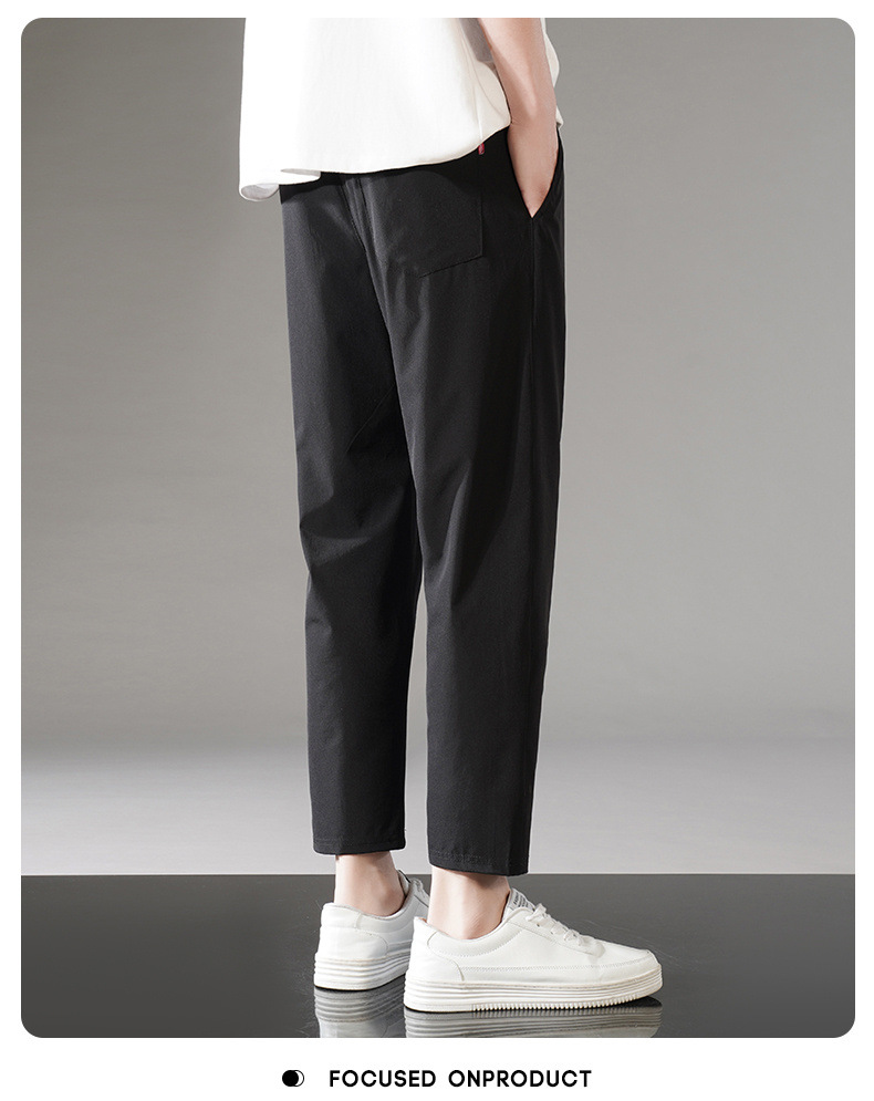 冰丝裤子男夏季新款薄款运动休闲九分裤大码宽松直筒卫裤速干男裤详情13