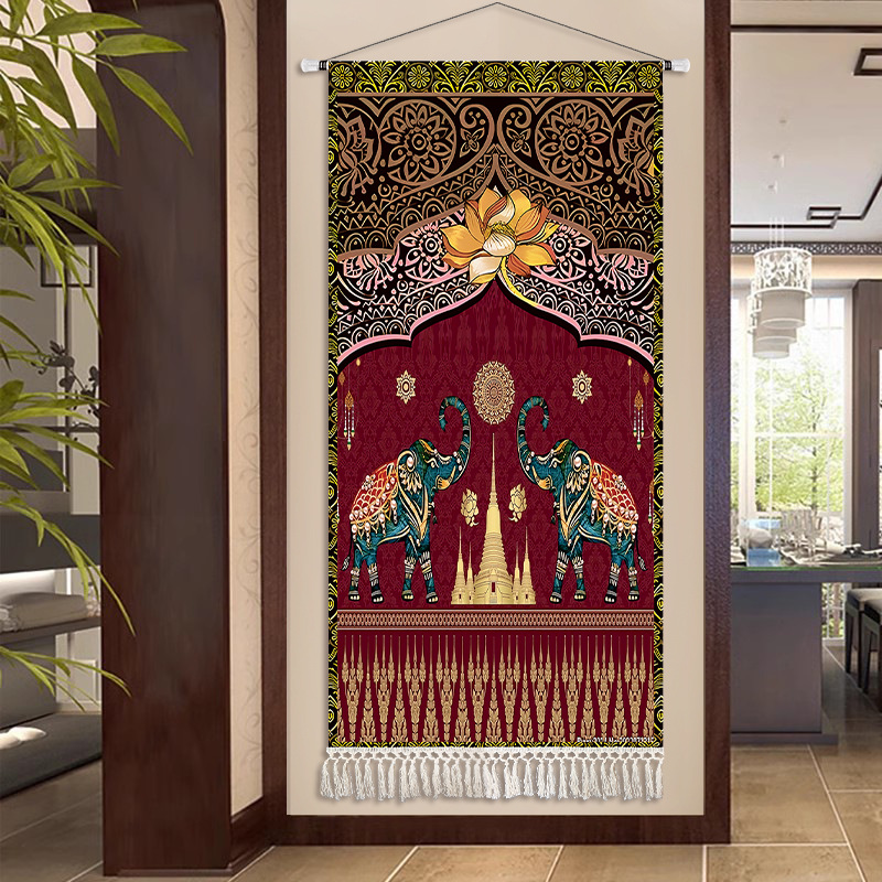 동남 아시아 인도 태국 선 코끼리 부드러운 가구 패브릭 매달려 그림 복도 장식 그림 벽 교수형 천 거실 벽화