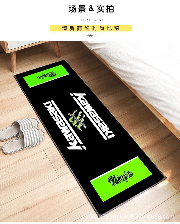 Cross-Border Off-Road Motorcycle Display Special Mat Crystal Velvet Bedroom Bedside Blanket Decorative Advertising Logo Motorcycle Floor Mat