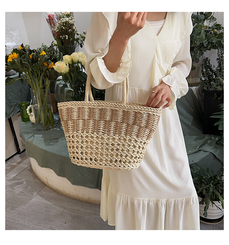 Women's Backpack Backpack Solid Color Pattern All Seasons Season Women's All Seasons Straw Vacation Handbag