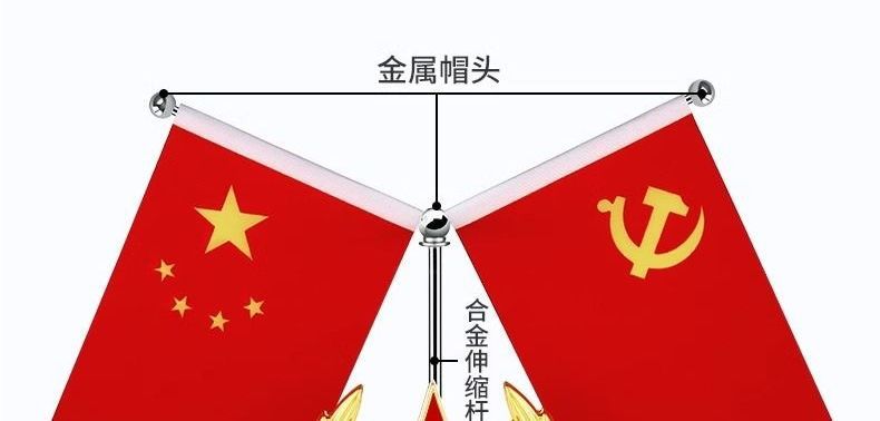 Five-star quality party flag, small national flag for car, office desk, car interior decoration, high-end car flag ornament, small red flag