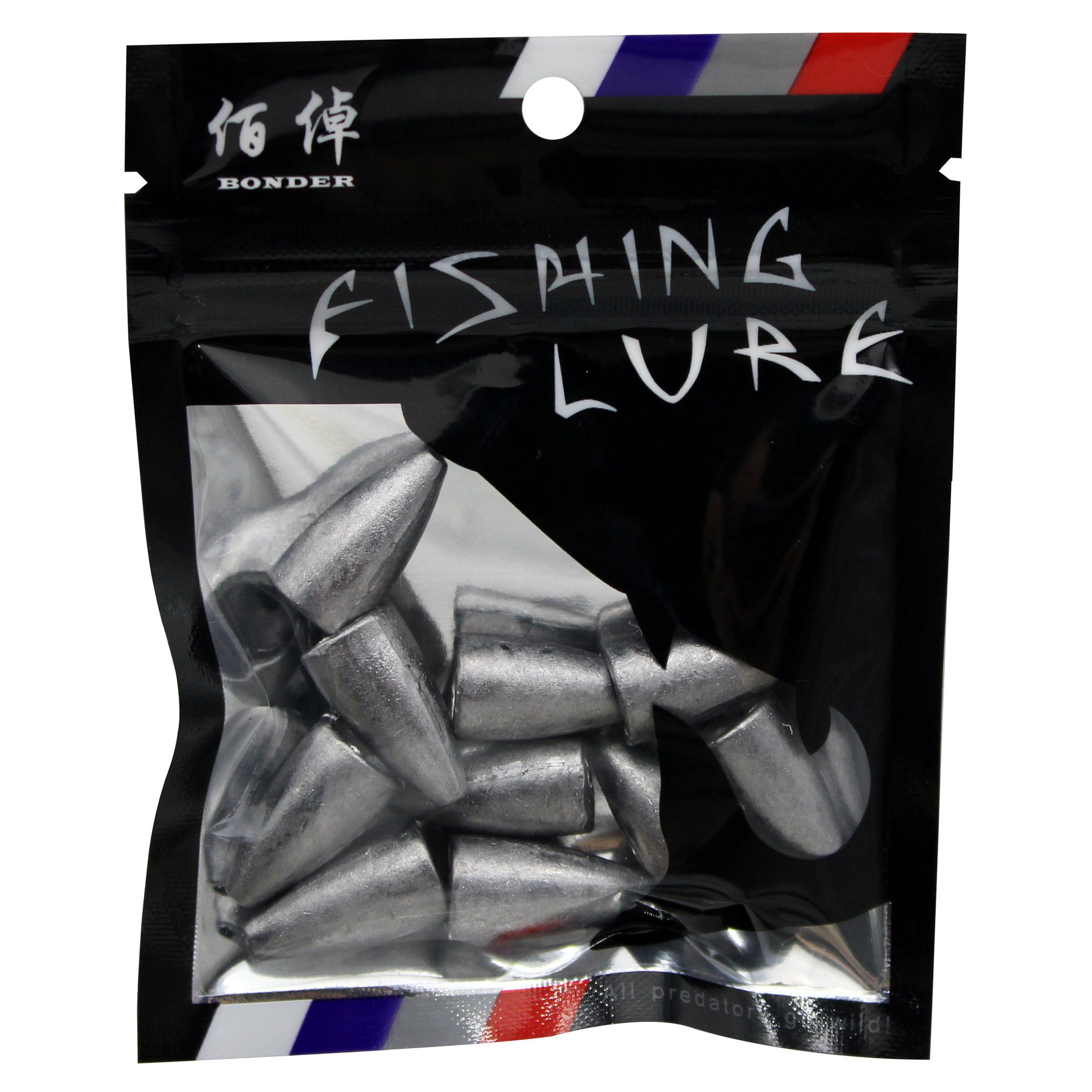 Factory Supply Full Gram Lead Bullet Lead Lure Lead Sinkers Texas Rig Fishing Tackle Weight Long Range Line Set Bullet Lead