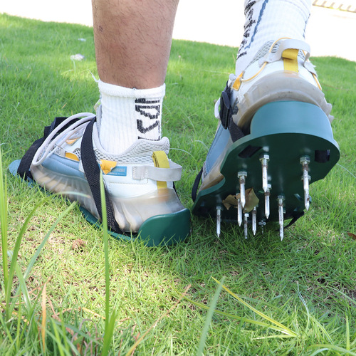 Garden scarifier shoes 4.2CM lawn spikes lawn inflatable scarifier shoes self-leveling epoxy garden tools