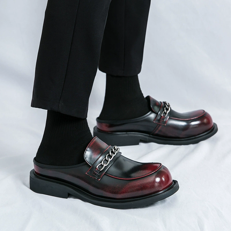 Мужские мокасины без застежки, кросс-граничная внешняя торговля, новые мужские кожаные туфли без каблука, модные полусапожки, большие размеры, удобная обувь