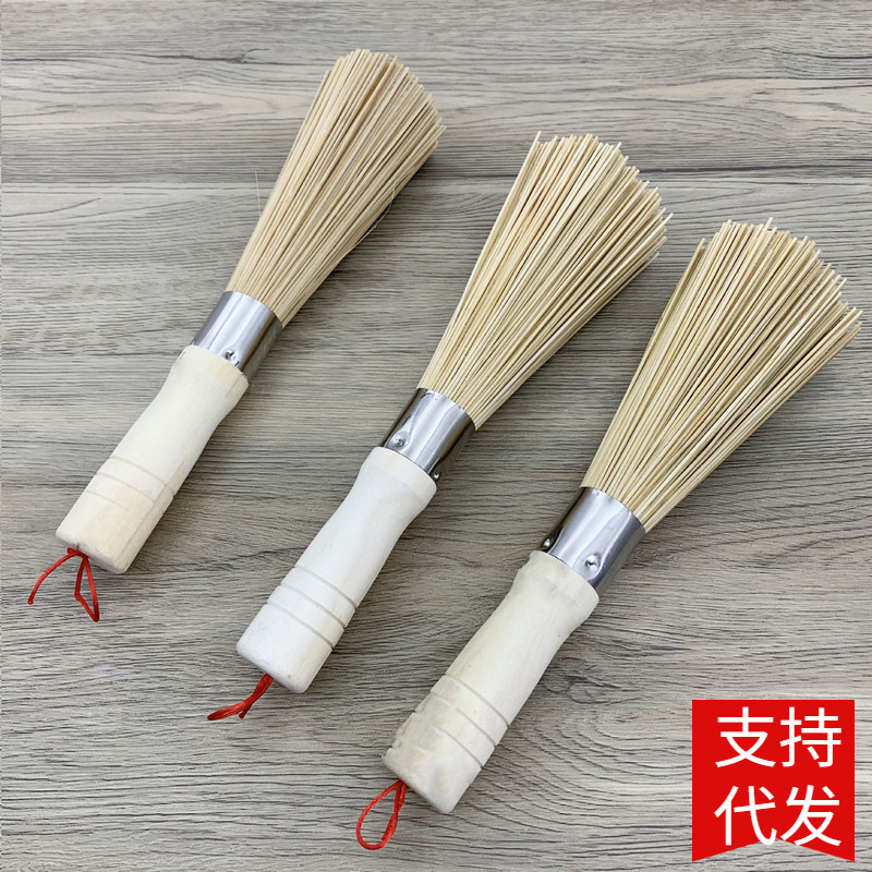 Natural bamboo brush pot brush pot brush bamboo pot brush kitchen brush pot brush bowl household cleaning brush bamboo cooker broom