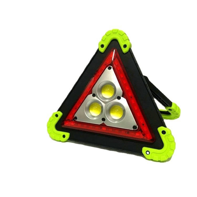 Supply LED warning light portable car mini triangle work light COB lighting camping light
