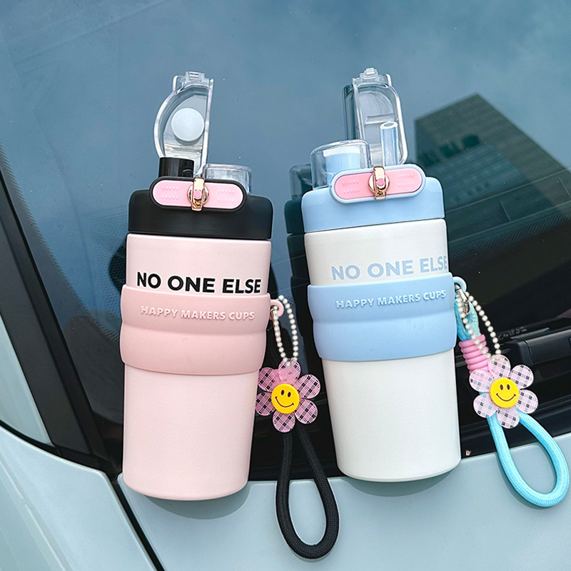 保温杯女大容量秋冬双饮不锈钢水杯保冰新款2025学生可爱吸管杯子