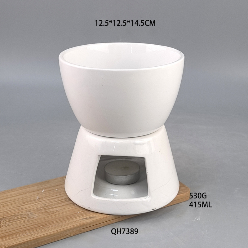 Horno de calentamiento de alcohol minimalista moderno, cocina doméstica, horno de calentamiento de chocolate de cerámica, horno de tazón, separación, vajilla creativa