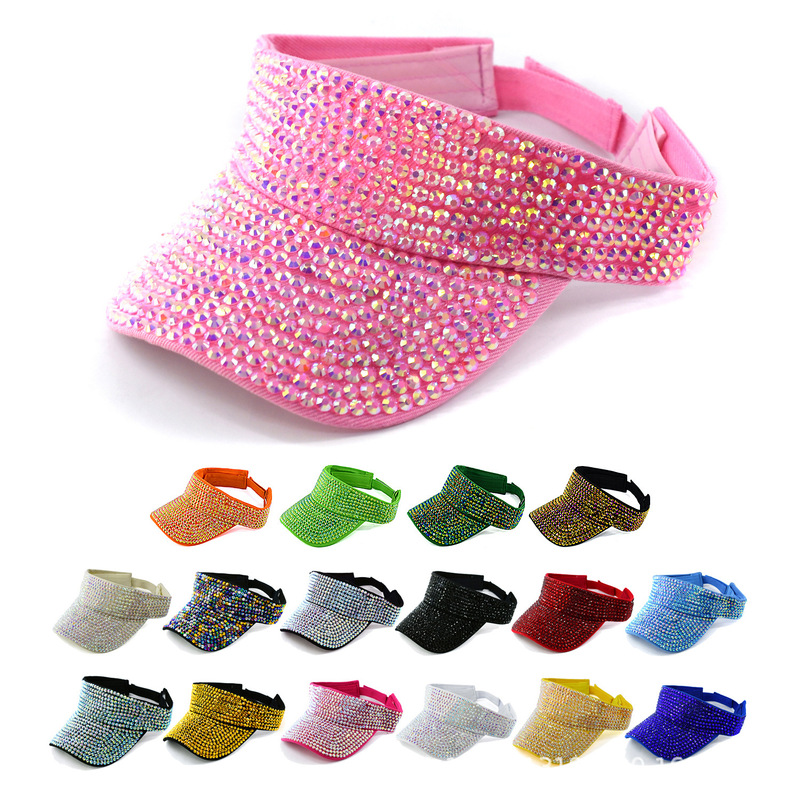 Amazon Cross-Border Open-Top Baseball Cap Rhinestone Cap Visorless Cap Acrylic Rhinestone-Studded Cap Outdoor Sunshade Hat Sun Protection Trendy Hat