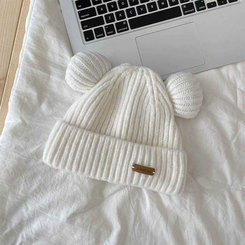Woolen warm demi-season Japanese cute knitted hat