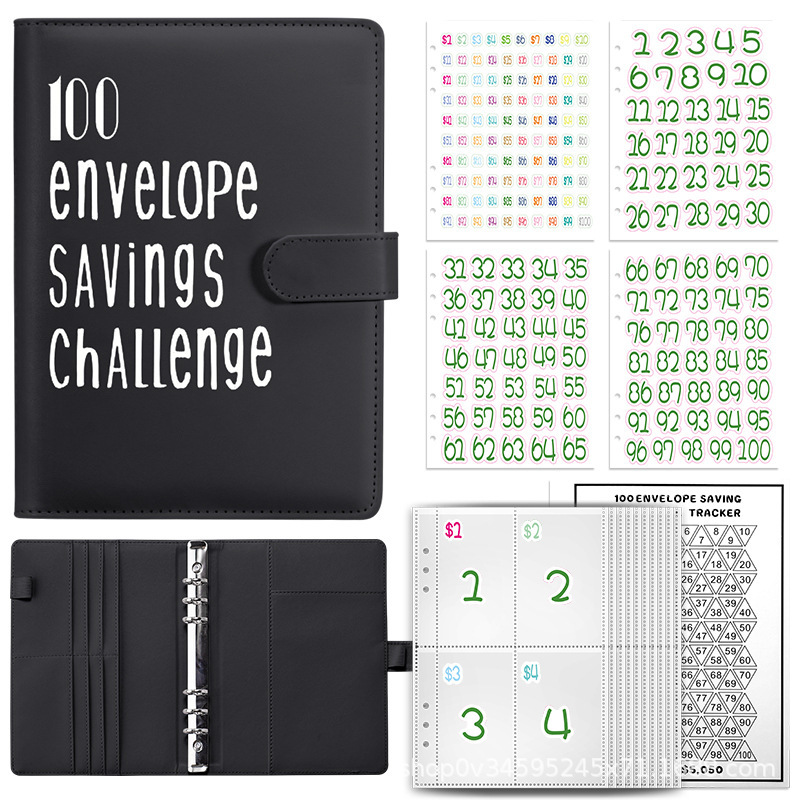 Cross-border 100EnvelopeChallenge loose-leaf 100-day challenge cash envelope budget saving savings book Cross-border 100EnvelopeChallenge loose-leaf 100-day challenge cash envelope budget saving savings book