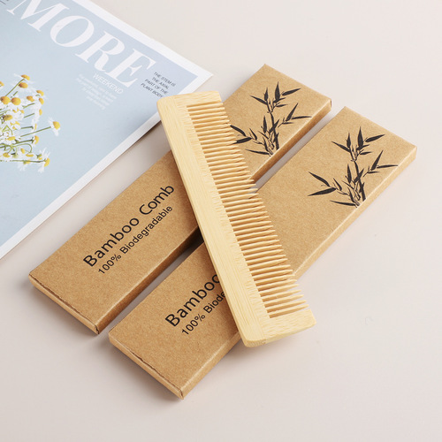 Hotel and Homestay Wooden Comb, Rectangular Wooden Comb, Handle Can Be Printed with LOGO, Boxed, Minimum Order Quantity 3 Boxes
