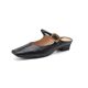 Slimming retro square head thick heel Mueller shoes women's spring and summer 2025 after the air to wear a word with a covered head half slippers