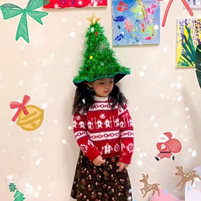 圣诞帽ins韩式帽子绿色网红圣诞节可爱新年派对装扮舞台表演厂家|ru