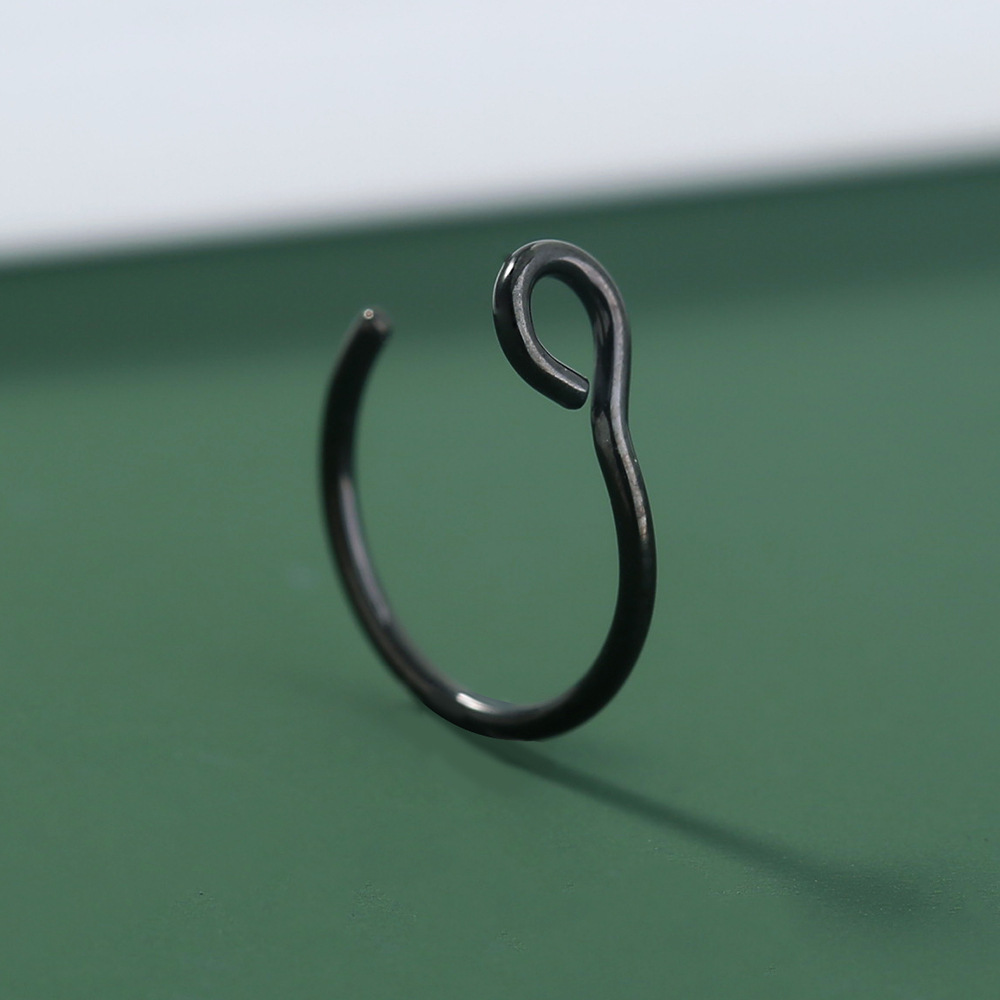 Stainless Steel Black Fake Nose Ring Nose Hook Nose Ornament display picture 2