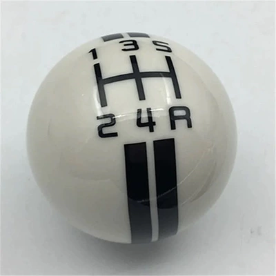 Cab and accessories: Racing Gear Knob, Manual Transmission - unlabeled-5-speed-white-ball-with-black-characters