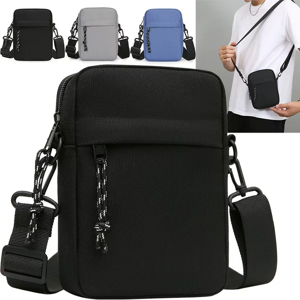 Simple Men's bag solid color cross-border foreign trade export zhuotian business casual shoulder bag crossbody bag lightweight mobile phone bag