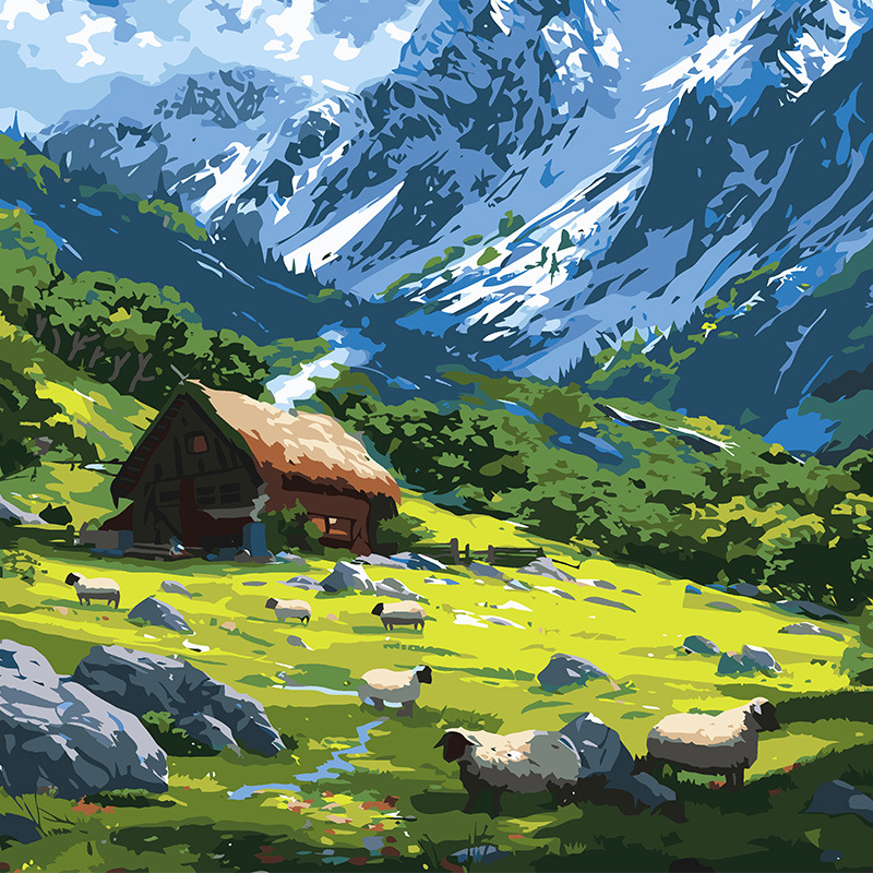 Diy pintura digital a mano dibujo a mano regalo de cumpleaños pintura de relleno de decoración de pintura creativa