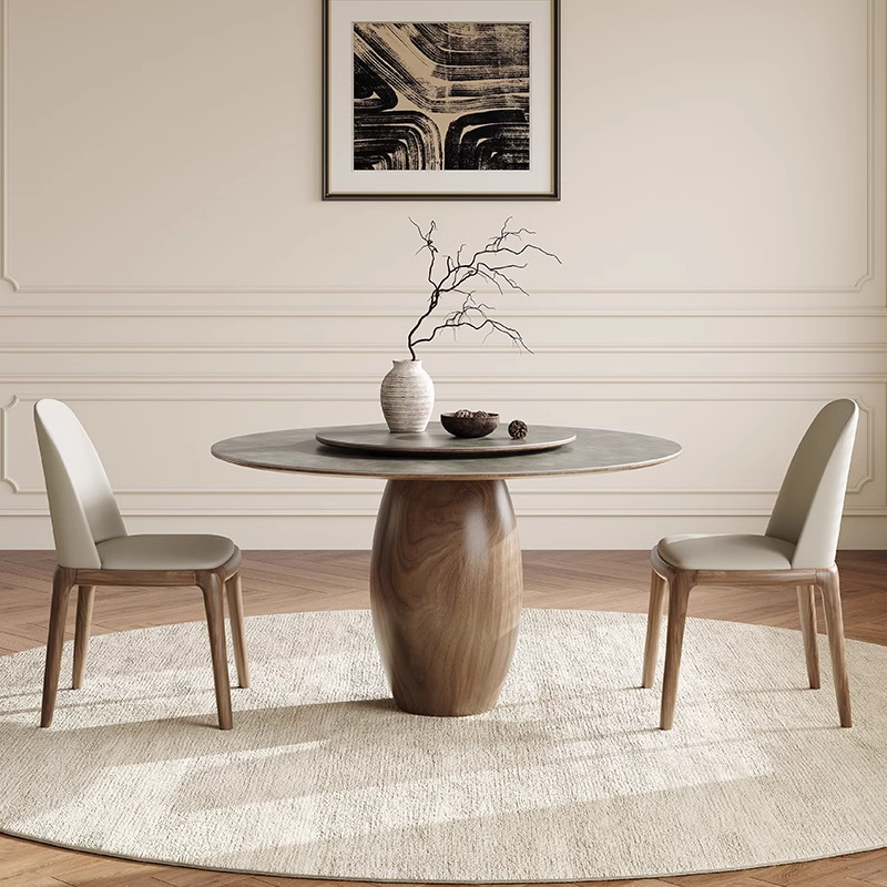 Silla de madera de estilo medieval silla de cuero de respaldo suave silla de comedor de diseño de estilo tranquilo simple