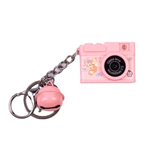 011 Creative Camera Necklace Pendant LED Sound Luminous Keychain Clothing Bag Pendant Accessories Gift