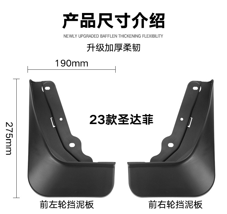 Suitable for Hyundai Santa Fe 2023-2024 foreign trade cross-border car tire fender leather tile