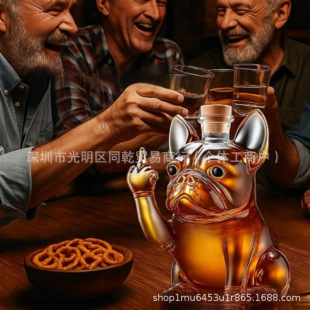 �羳���� Funny French Bulldog Whiskey Bottle ��Ȥ����ʿ�ɾ�