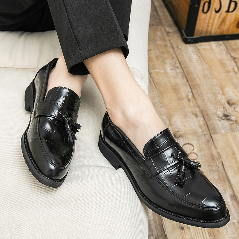 Zapatos de cuero de bordas grandes, zapatos de hombre, zapatos Lefour, zapatos de negocios coreanos, zapatos de hombre. image 3