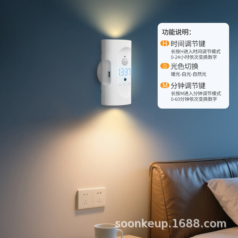 smart physiological induction magnetic LED sconce