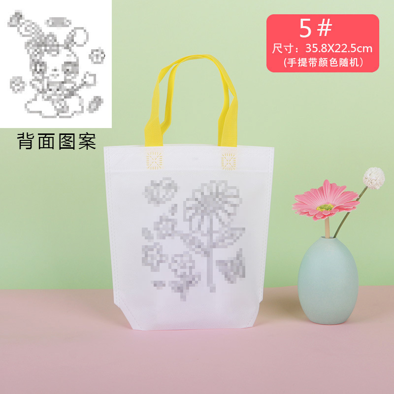 CPCE bolsa de color de graffiti no tejido de doble cara para niños bricolaje bolso de mano de pintura pintado a mano para colorear