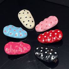 3.5cm亮面波点滴油椭圆椭圆合金甲壳虫碎发夹发夹刘海夹边夹可爱