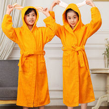 儿童加厚长款浴袍男女童酒店吸水浴衣连帽卡通睡袍亚马逊一件代发